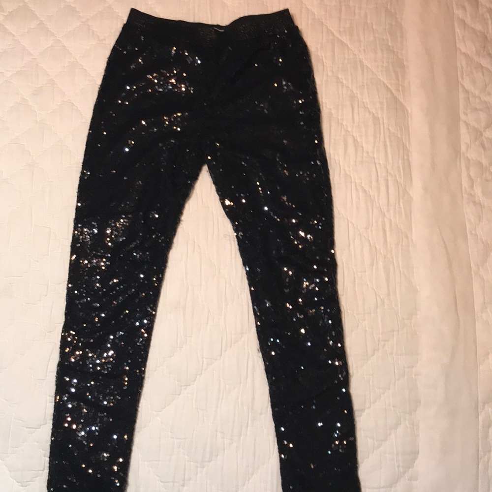 Black sequin leggings